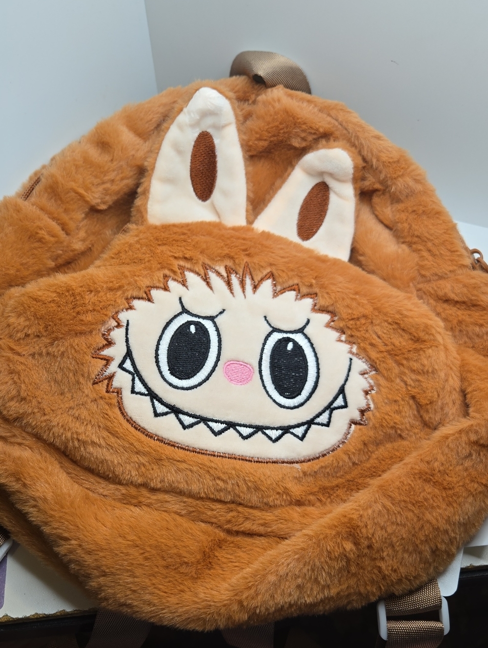 Fuzzy Brown The Monsters Plush Mini Backpack